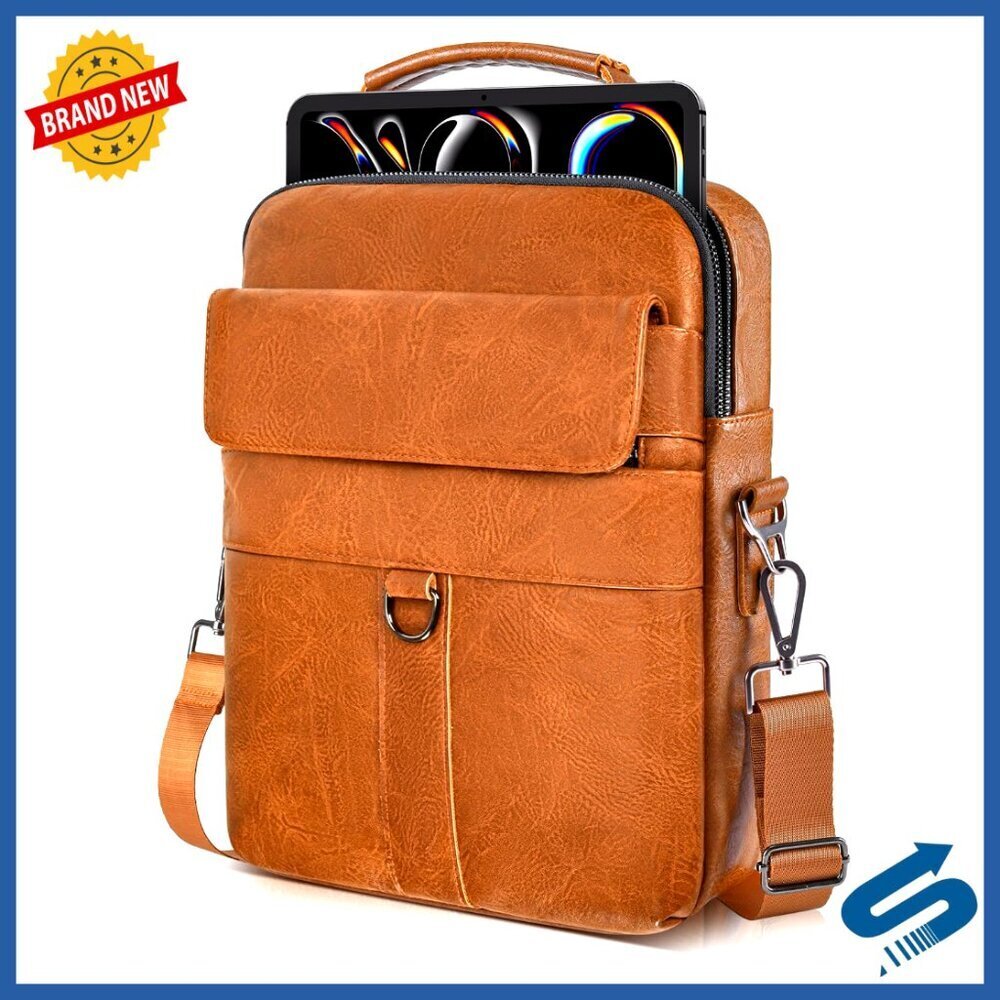 Leather Shoulder Bag Messenger Case for 11 Inch iPad Pro Air Tablet Slim